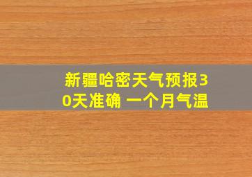 新疆哈密天气预报30天准确 一个月气温